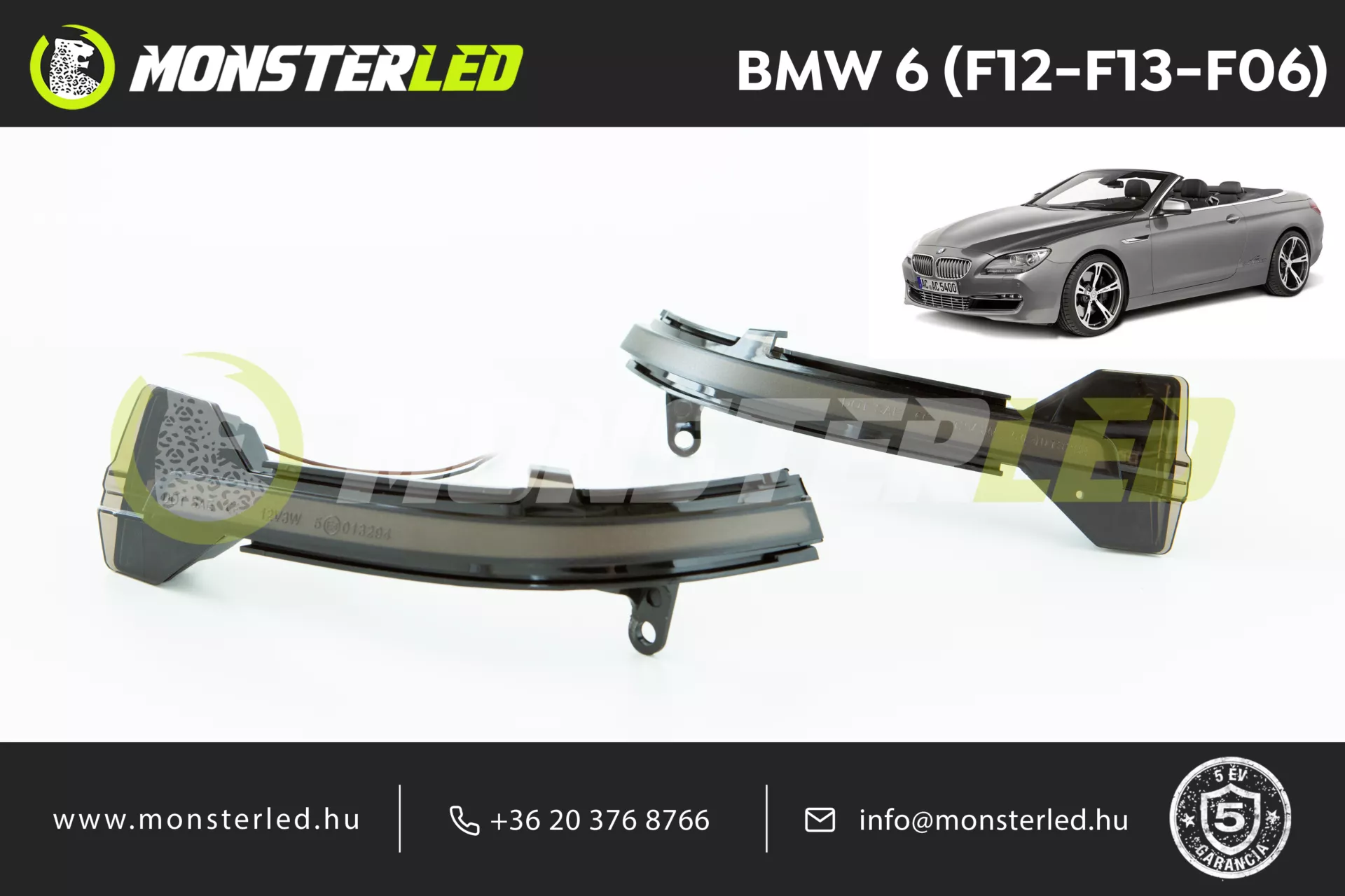 BMW 6 (F12-F13-F06) irányjelző tükörbe sötétített BMW 6 F12 F13 F06 iranyjelzo tukorbe sotetitett