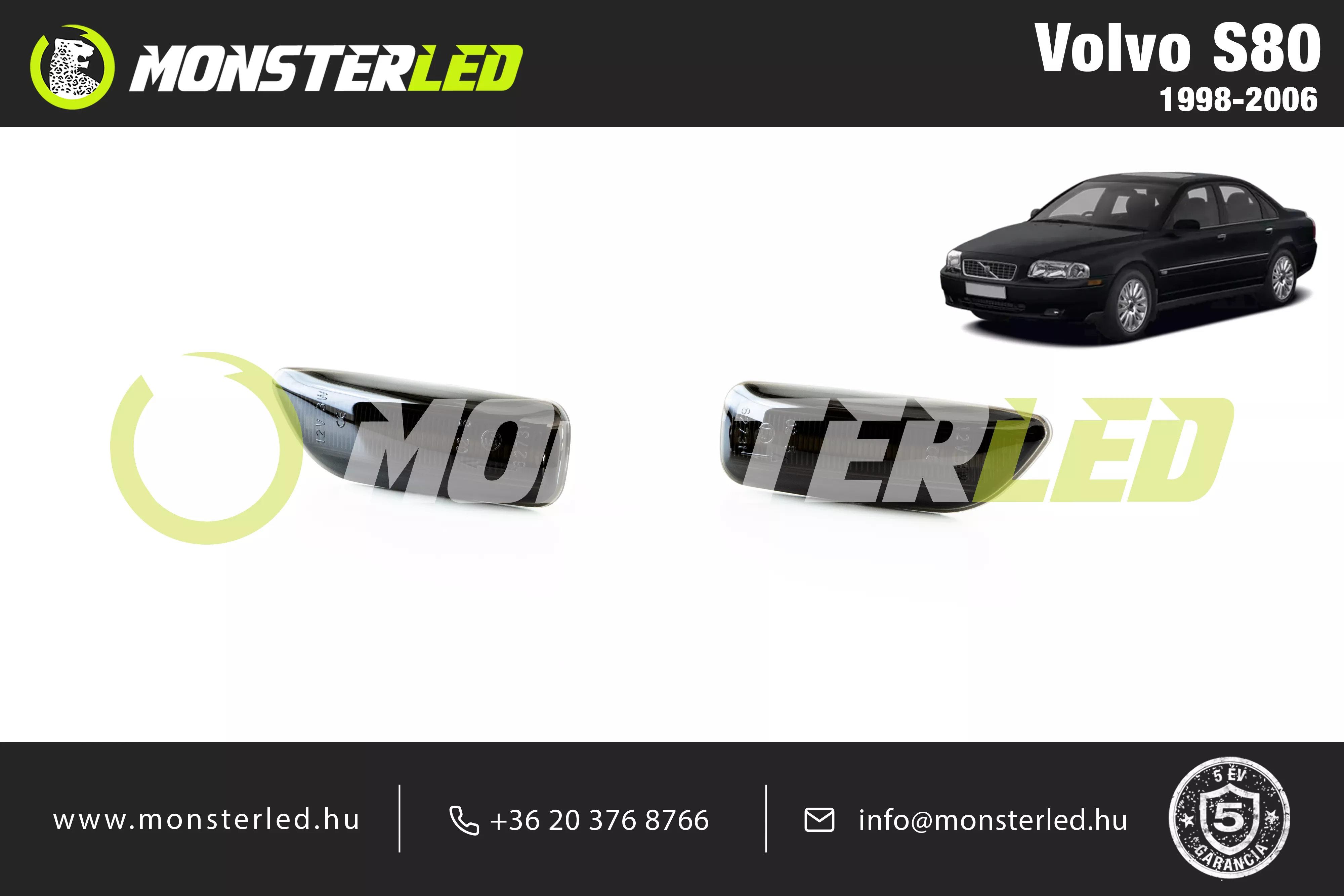 Volvo s80 oldalso led index sotetitett Volvo s80 oldalso led index sotetitett