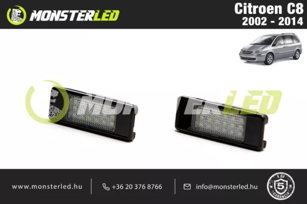 Citroen C8 LED rendszámtábla világítás