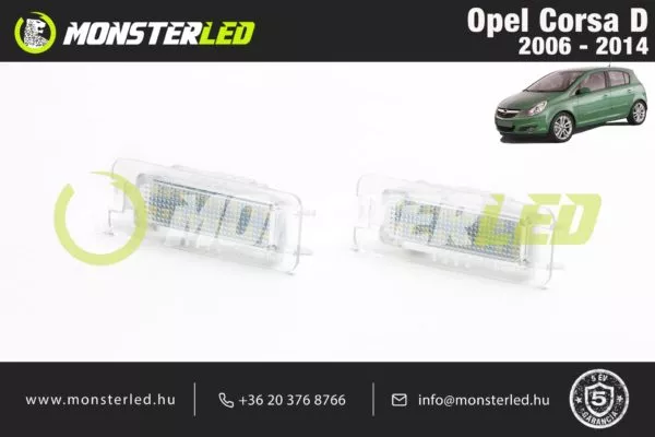 Opel corsa D led rendszamtabla vilagitas