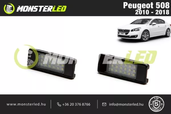Peugeot 508 LED rendszámtábla világítás