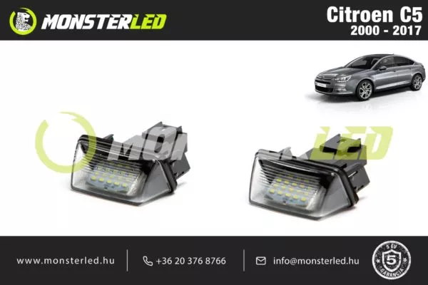 Citroen C5 LED rendszámtábla világítás
