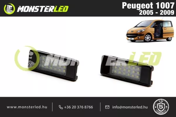 Peugeot 1007 LED rendszámtábla világítás