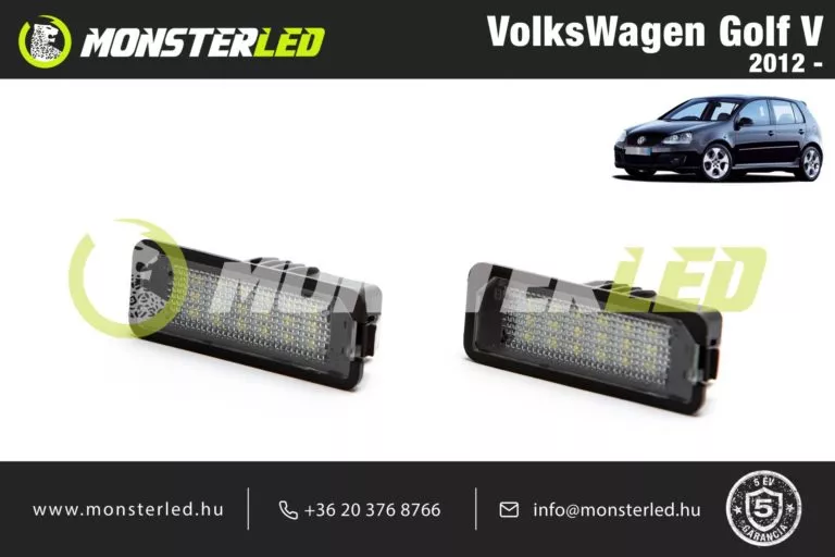 VolksWagen Golf V LED rendszámtábla világítás
