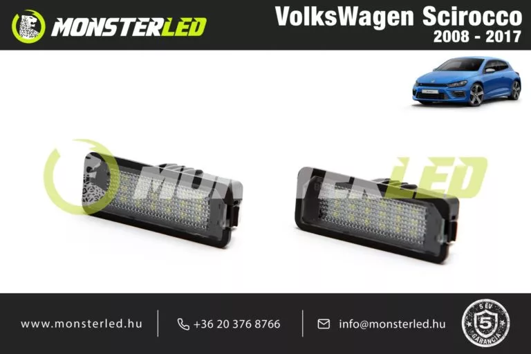 VolksWagen Scirocco LED rendszámtábla világítás