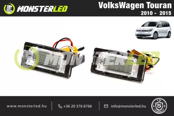 VolksWagen Touran LED rendszámtábla világítás