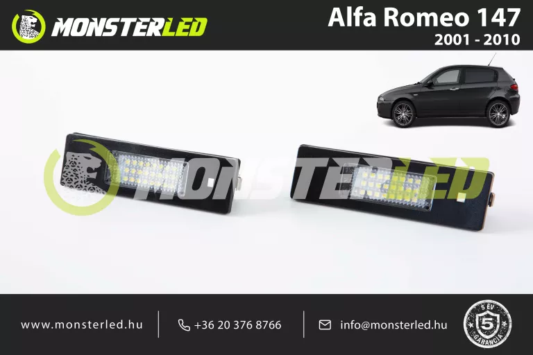 Alfa Romeo 147 LED rendszámtábla világítás