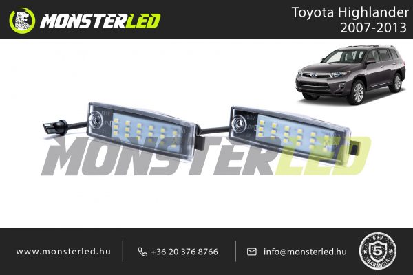 Toyota Highlander LED rendszámtábla világítás