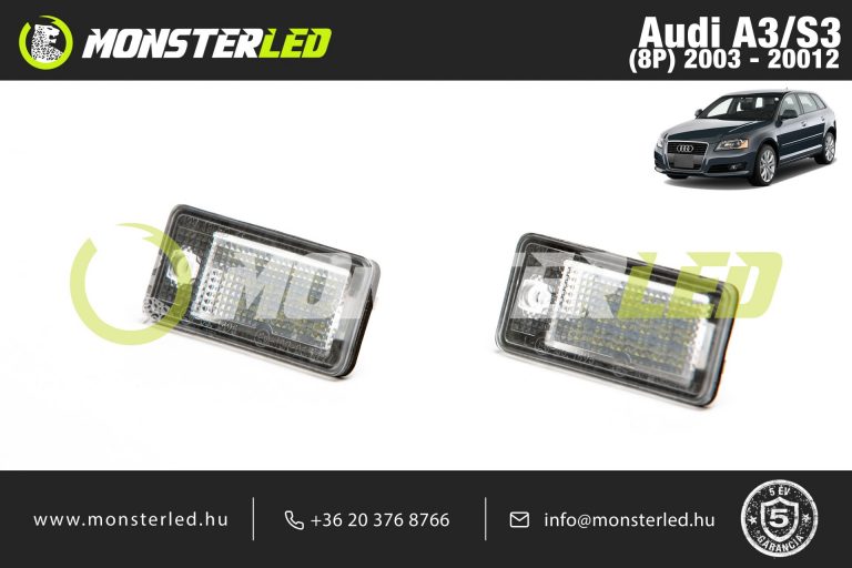 Audi A3 LED rendszámtábla világítás