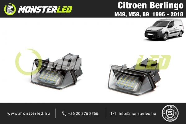 Citroen Berlingo LED rendszámtábla világítás