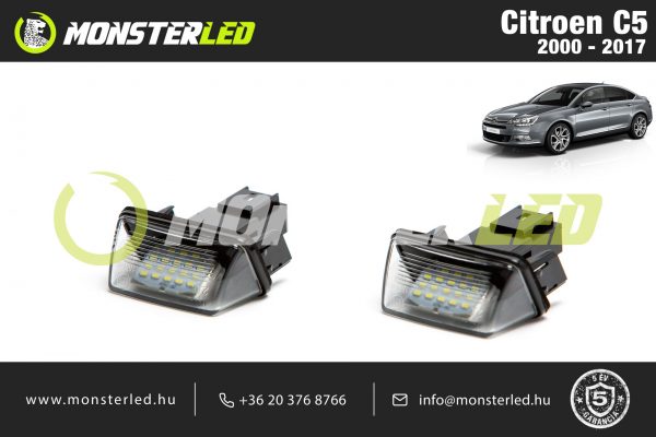Citroen C5 LED rendszámtábla világítás