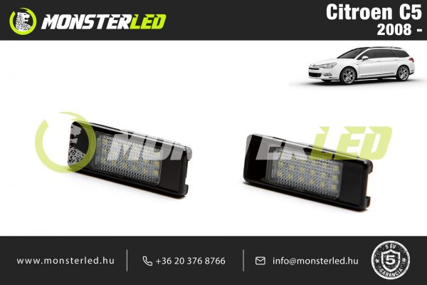 Citroen C5 SW LED rendszámtábla világítás