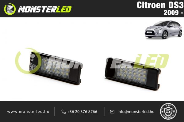 Citroen DS3 LED rendszámtábla világítás