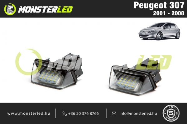 Peugeot 307 LED rendszámtábla világítás