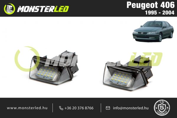 Peugeot 406 LED rendszámtábla világítás