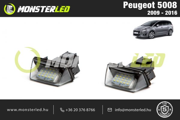 Peugeot 5008 LED rendszámtábla világítás