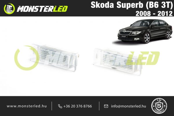 skoda superb led rendszamtabla vilagitas monsterled