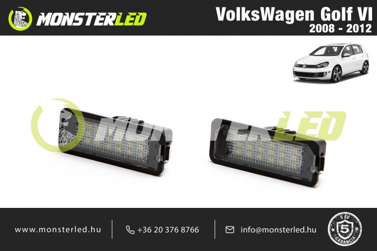 VolksWagen Golf VI LED rendszámtábla világítás