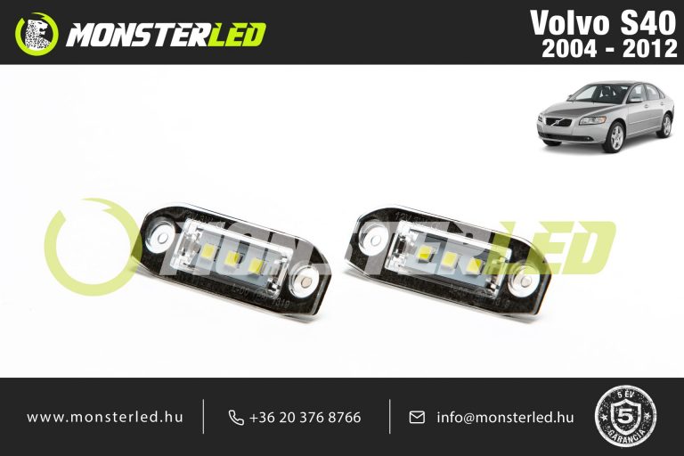 Volvo S40 LED rendszámtábla világítás
