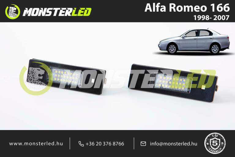 Alfa Romeo 166 LED rendszámtábla világítás