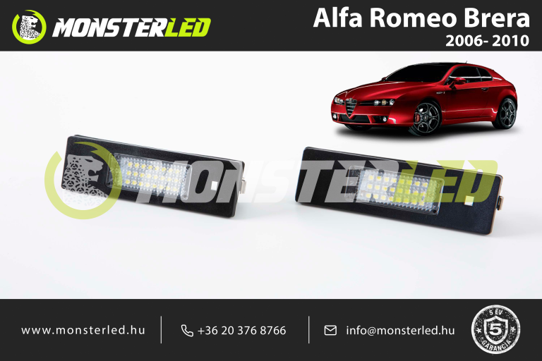 Alfa Romeo Brera LED rendszámtábla világítás